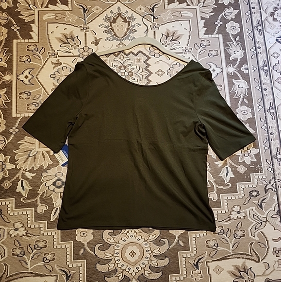 Arizona Jean Co XXL NWT Avocado Green Cotton Short Sleeve Top - Picture 5 of 10